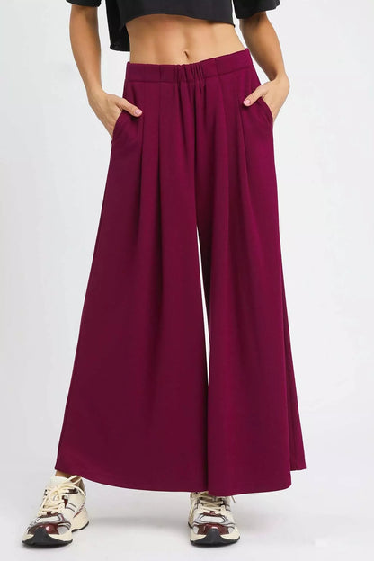 Umgee Wide Leg Pants with Pockets