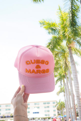 Queso and Margs - Pink Foam Trucker Hat