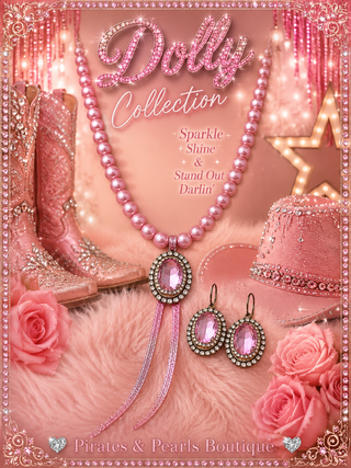 Dolly Pink Pearls & Pendant Jewelry Set by Sandra Ling Designs