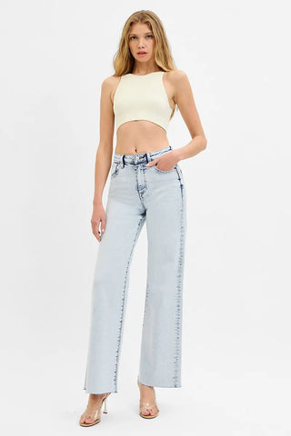 RISEN Full Size High Rise Wide Leg Jeans Plus Size