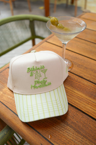 Bikinis & Dirty Martinis - Green Stripe Trucker Hat