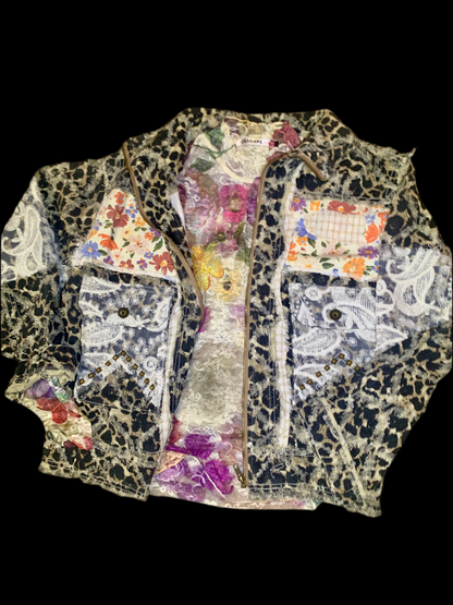POL Lace and Leopard Jacket