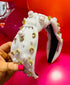 White Rhinestone Pearl Headband - Pirates and Pearls Boutique