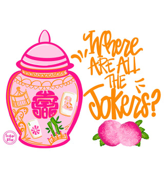 Where Are All the Jokers Mahjong Rhinestone Bling Tee