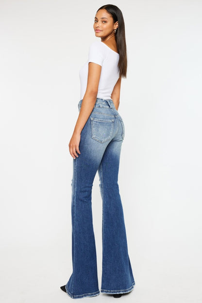 High Rise Wide Waistband Flare Jeans by Kancan