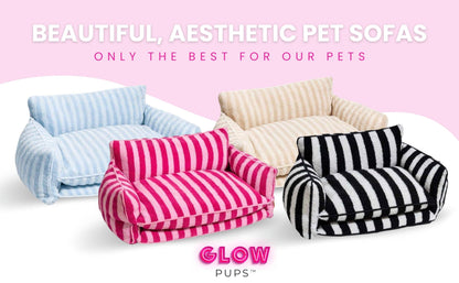 Pretty Pink Striped Dog Bed