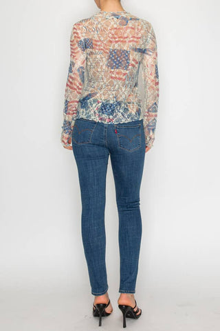 Sparkly lace top  OLS-4982BG FREEDOM: FREEDOM / XL