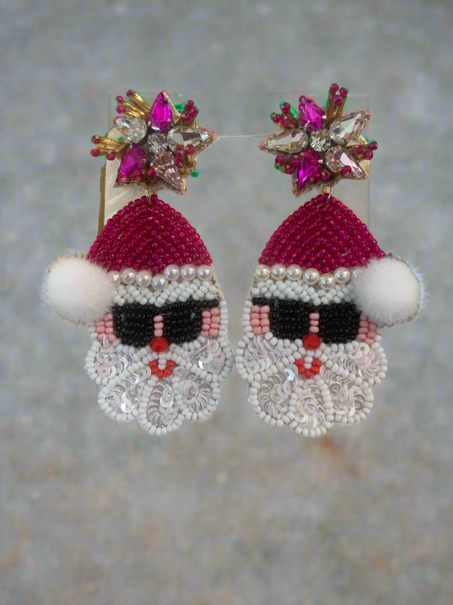 Christmas Beaded/Rhinestone Earrings