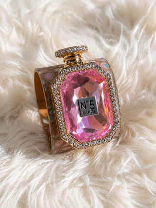 Midnight in Paris Crystal Perfume Bottle Bracelet Cuff by Sandra Ling Designs