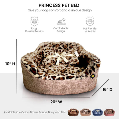 Precious Tails Leopard Bed with Bone