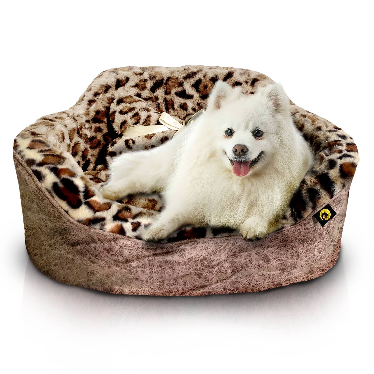 Precious Tails Leopard Bed with Bone