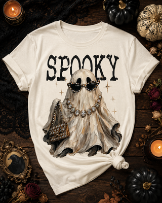 Spooky Ghost Cream Graphic Tee  2120