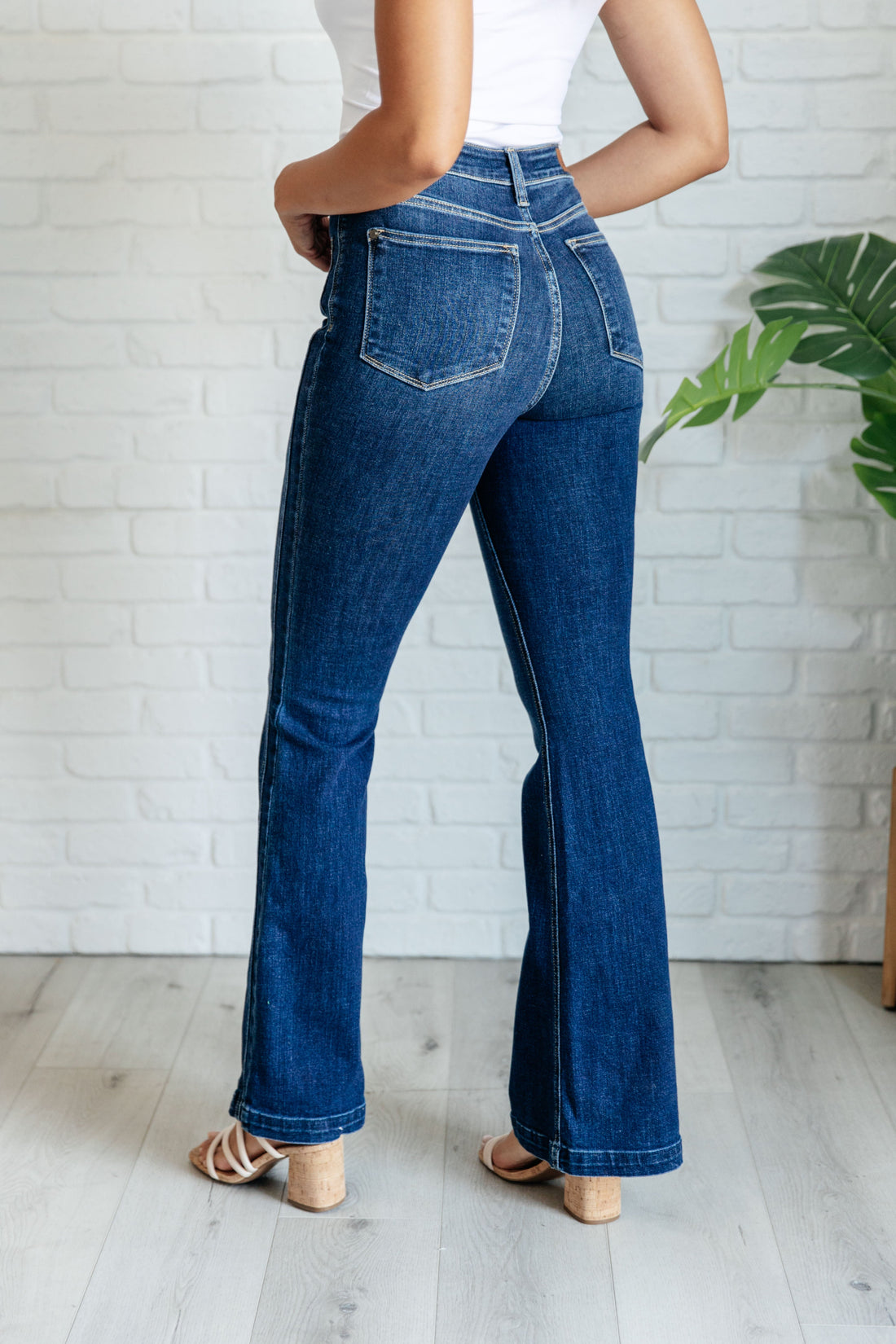 Denim Mavis High Rise Side Seam Detail Flare Jeans