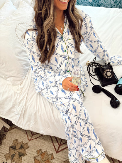 Blue Nutcracker Pajama Long Set