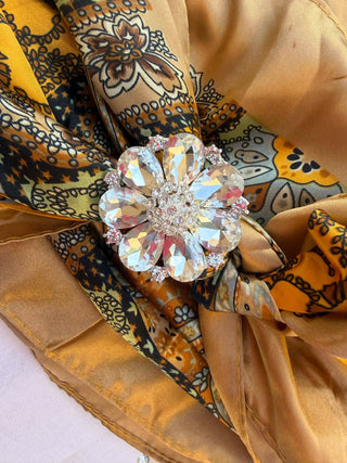 Crystal Flower Scarf Charm