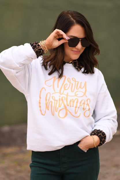 Merry Christmas Glitter Sweatshirt