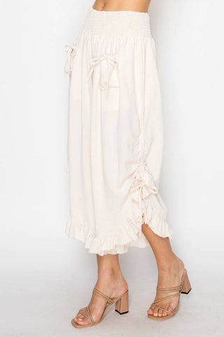 Elastic Waist Bloomer Pants OLS-4961BEIGE: BEIGE / S