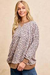 BiBi Leopard Printed French Terry Sweatshirt
