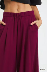 Umgee Wide Leg Pants with Pockets