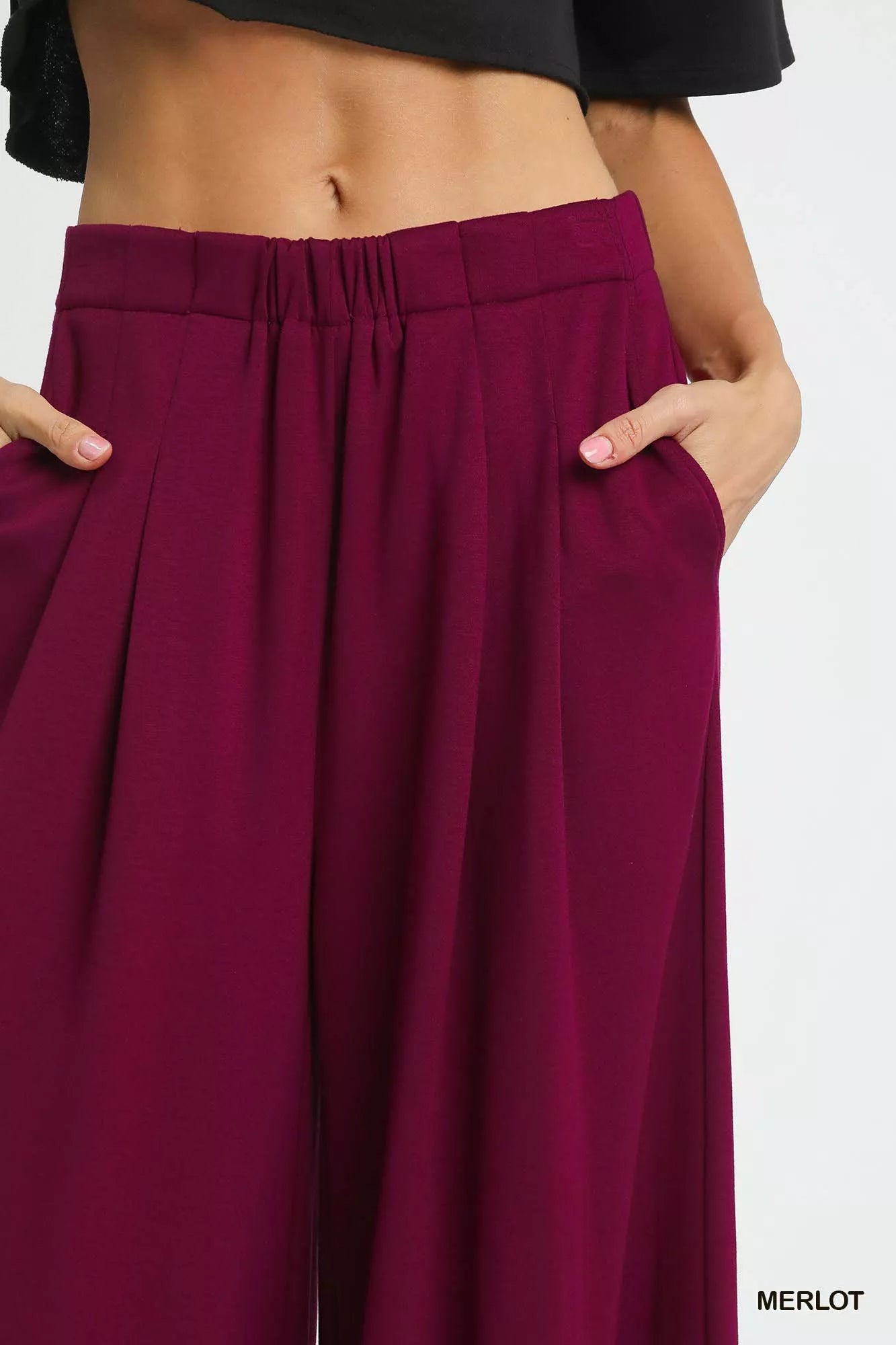 Umgee Wide Leg Pants with Pockets