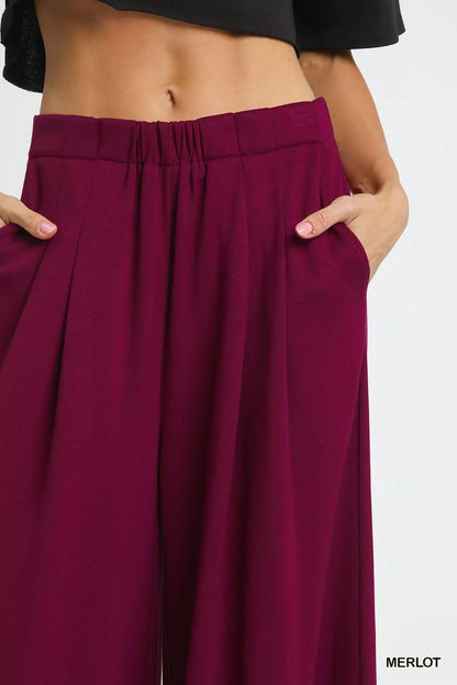 Umgee Wide Leg Pants with Pockets