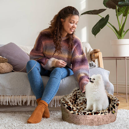 Precious Tails Leopard Bed with Bone