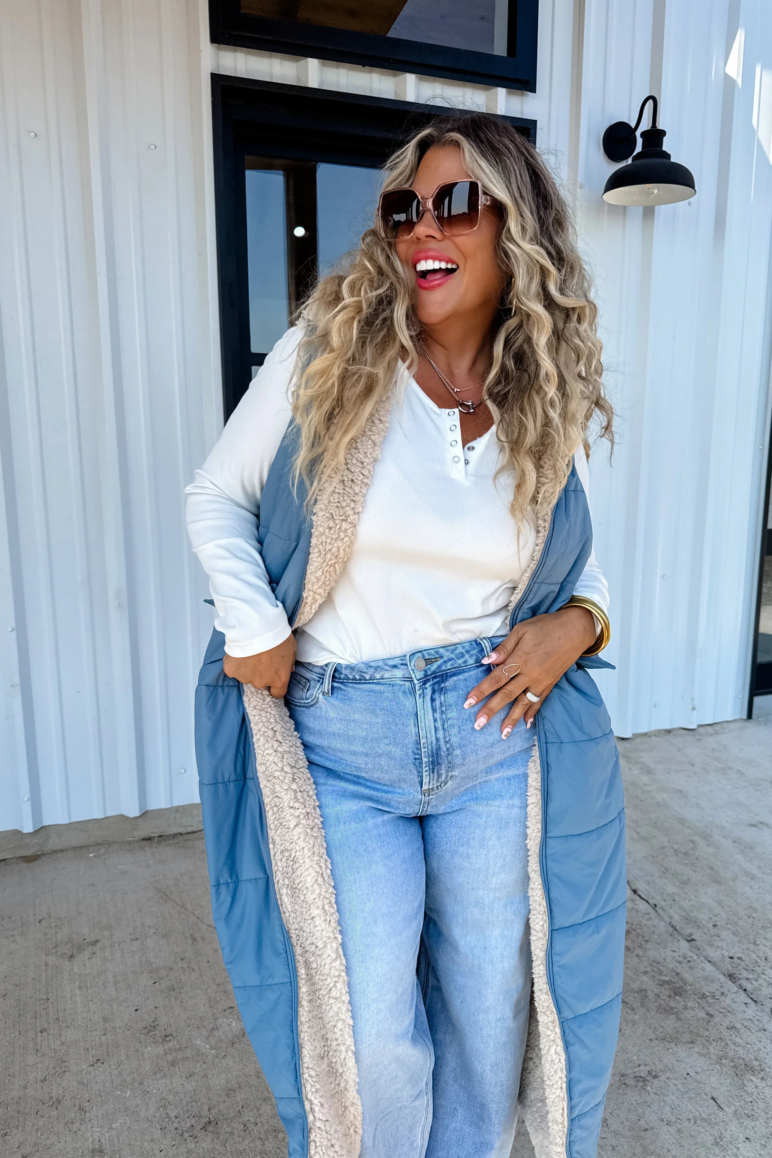 Reversible Sherpa Puffer Vest