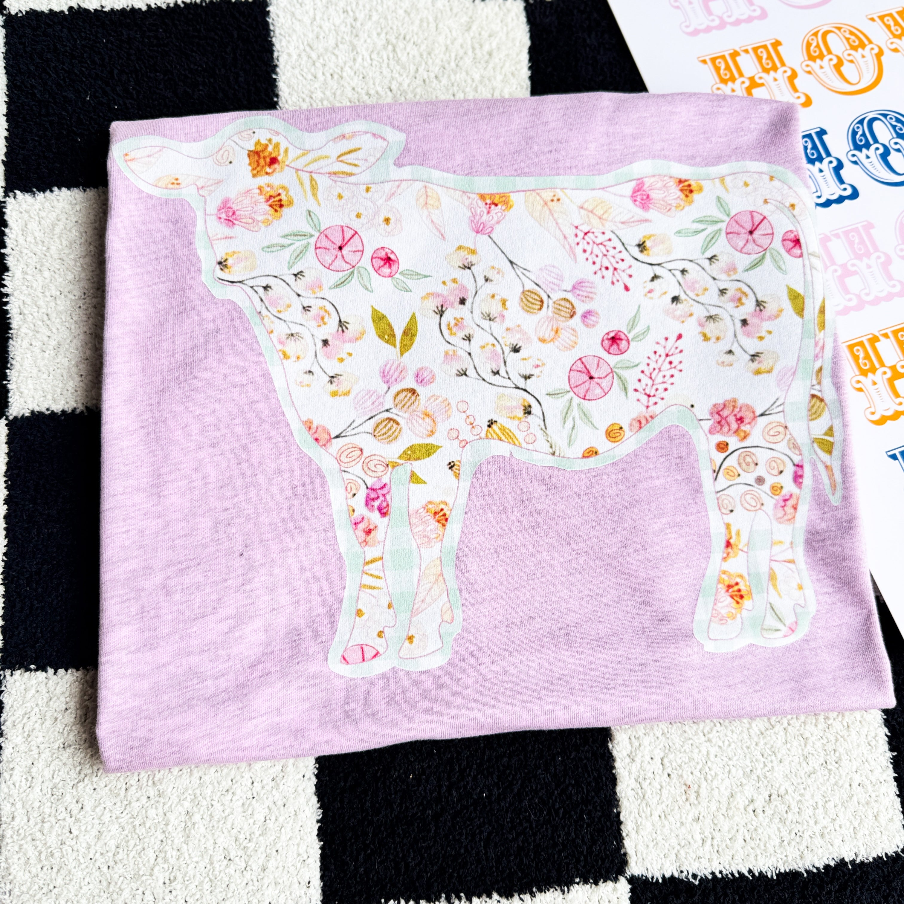 Floral Cow Graphic Tee