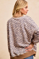 BiBi Leopard Printed French Terry Sweatshirt