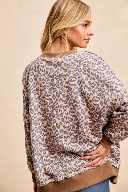 BiBi Leopard Printed French Terry Sweatshirt