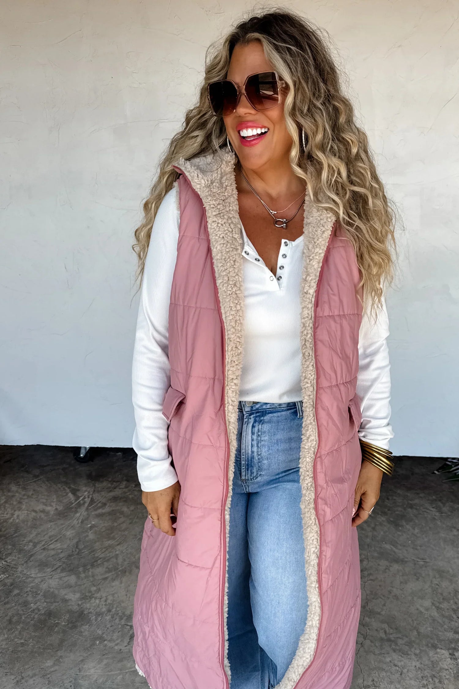 Reversible Sherpa Puffer Vest