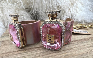 Midnight in Paris Crystal Perfume Bottle Bracelet Cuff by Sandra Ling Designs