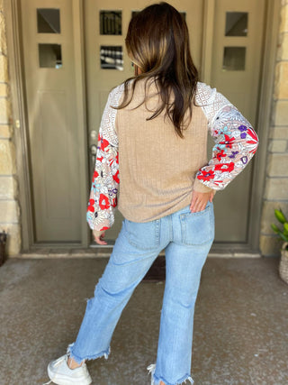 Womens Aston Patchwork Blouse in Four Colors