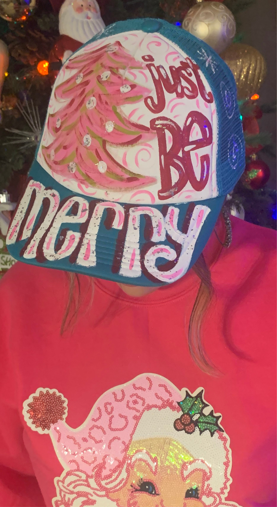 Hand Painted Christmas Trucker Hats