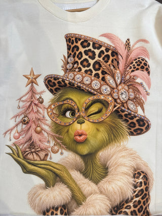 Green Man Cream Mom Crop Crewneck 2748