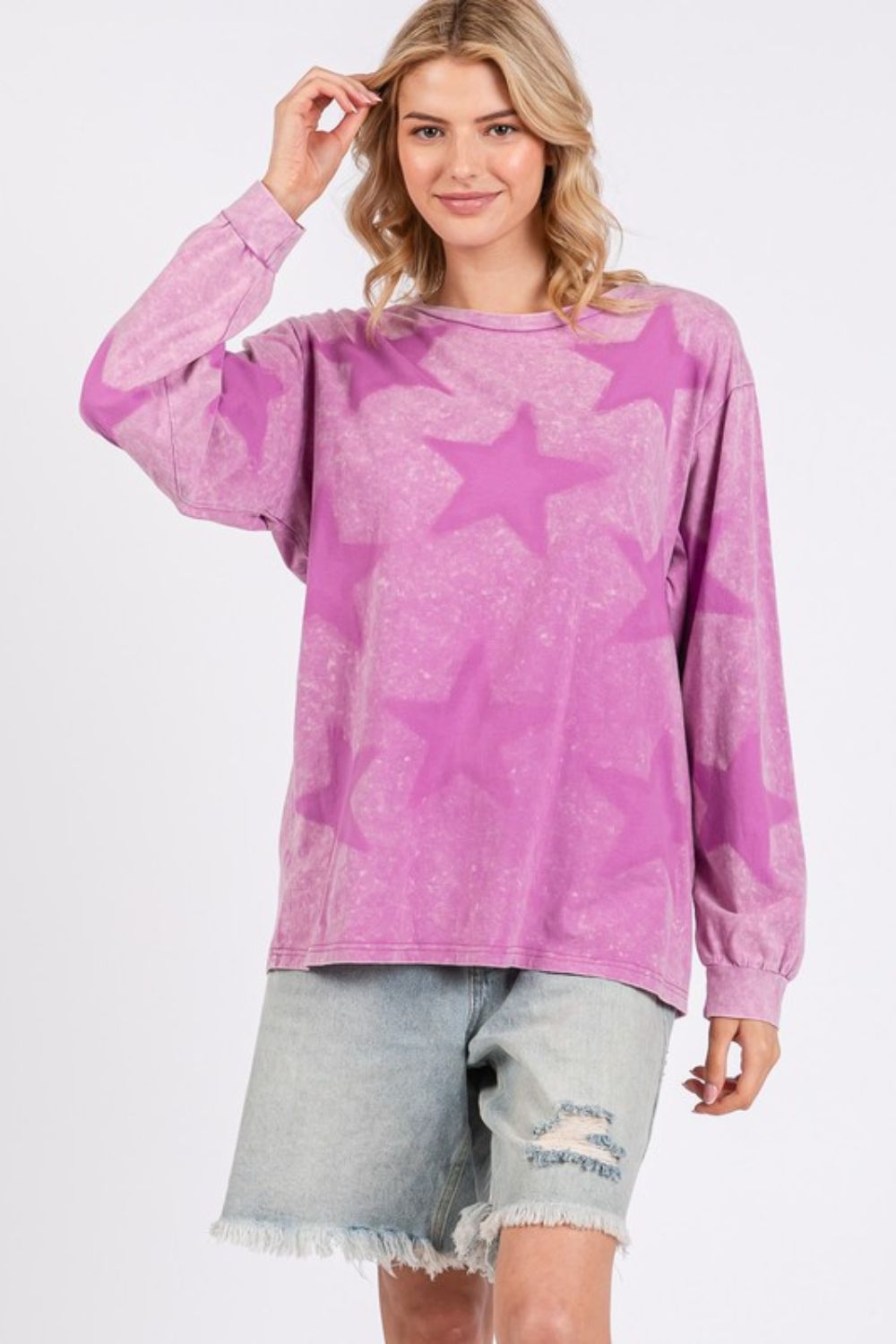 SAGE + FIG Mineral Wash Star Pattern T-Shirt