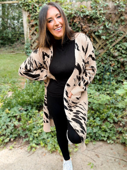 Harper Heavyweight Animal Print Cardigan