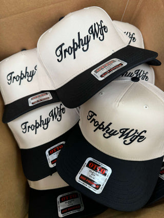 Hat Trophy Wife - Black Vintage Trucker Hat