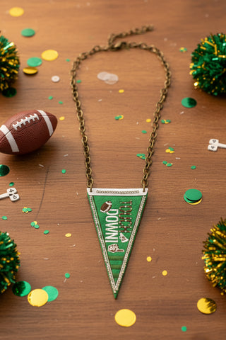Touchdown Leather Pennant Necklace
