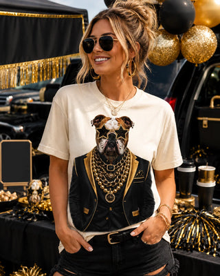 Top Dawg Black Rhinestone Bling Graphic Tee