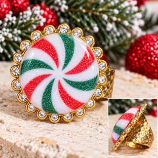 Peppermint Wishes Bezel Ring by Sandra Ling Designs