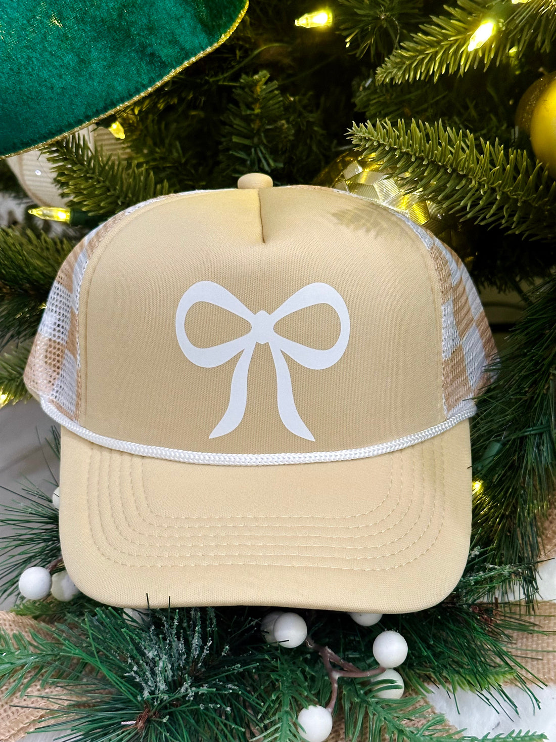 Tan Bow Trucker Hat