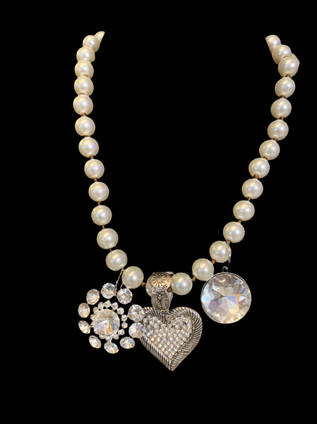 Pearl Sparkle Trio Necklace
