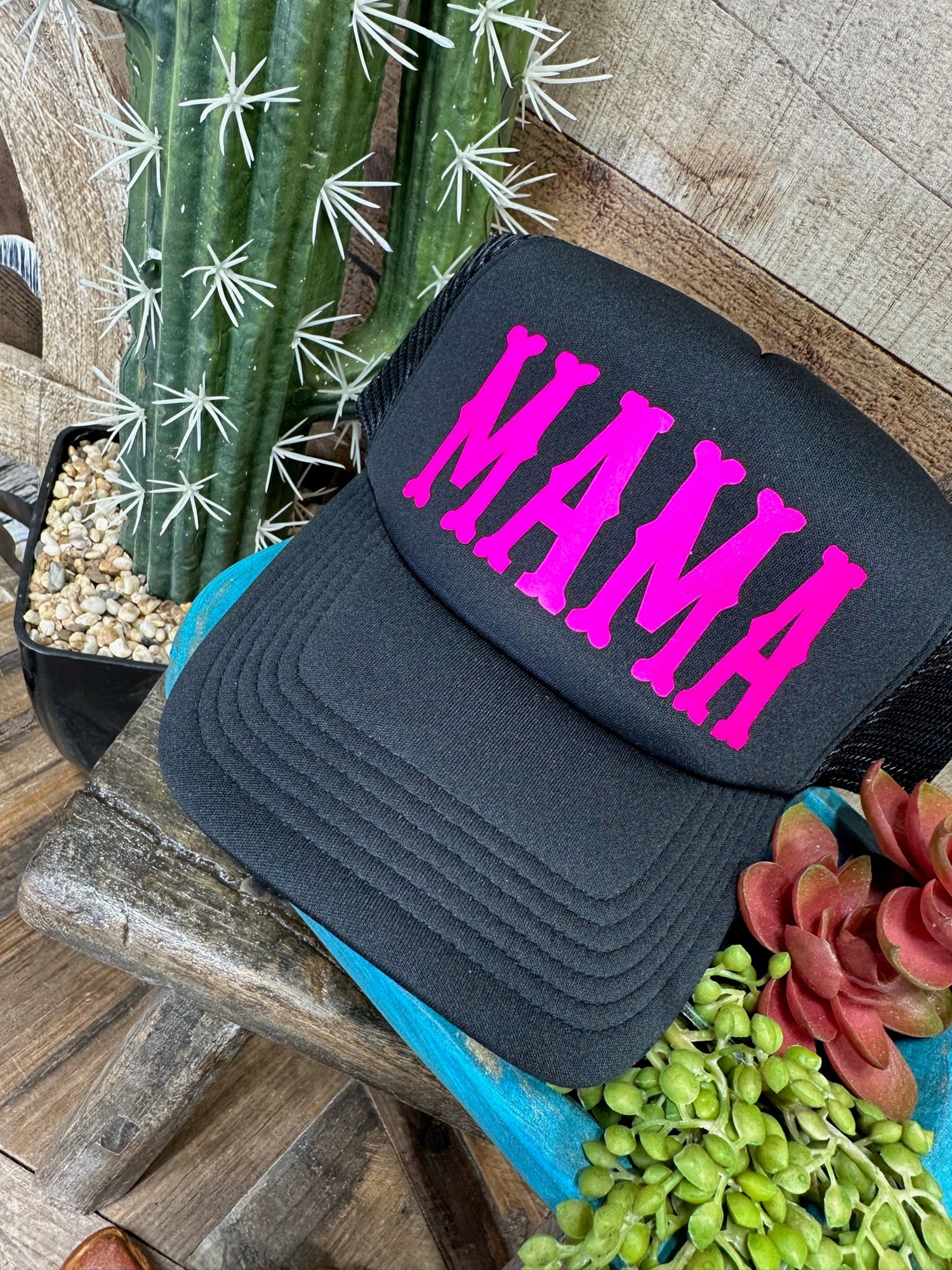 Hats Mama Trucker Cap with Pink Vinyl or Glitter