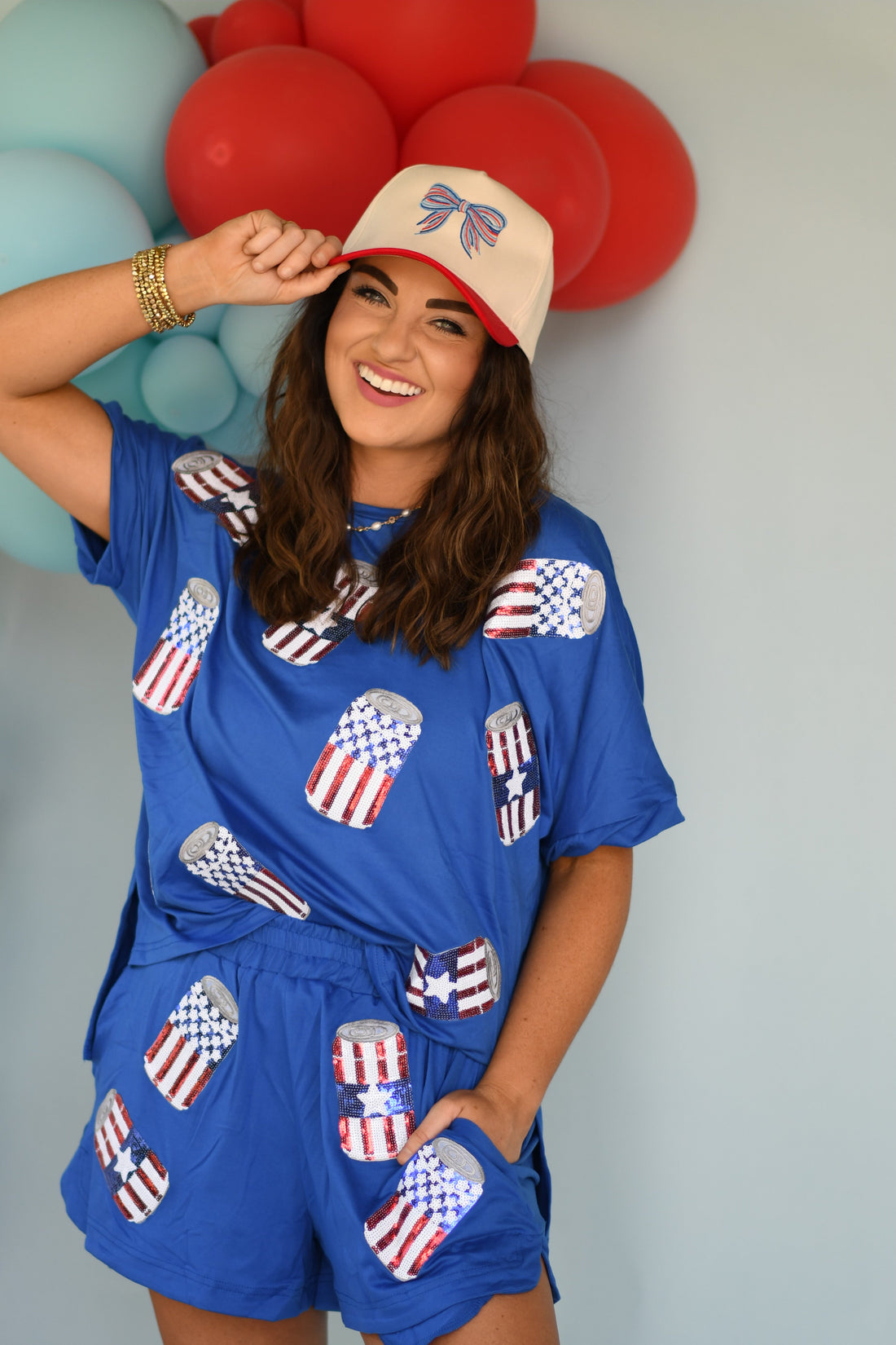 Red Patriotic Bow Hat