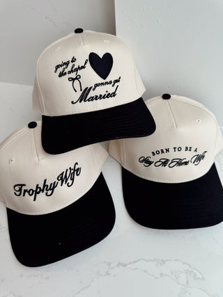 Hat Trophy Wife - Black Vintage Trucker Hat