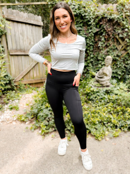 PRE - ORDER Palmer Pocketed Suck &amp; Tuck Leggings - 5/27 - Girl Code Couture