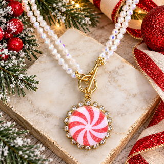 Peppermint Wishes Beaded Necklace by Sandra Ling Designs