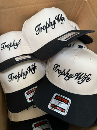 Hat Trophy Wife - Black Vintage Trucker Hat