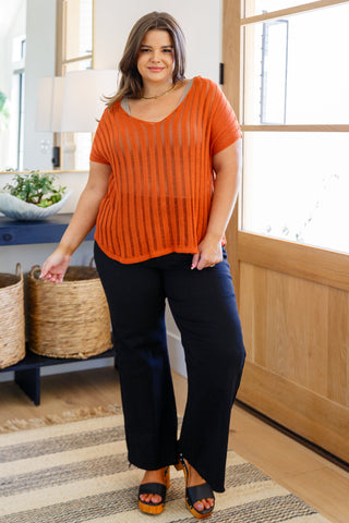 Denim August High Rise Wide Leg Crop Jeans in Black